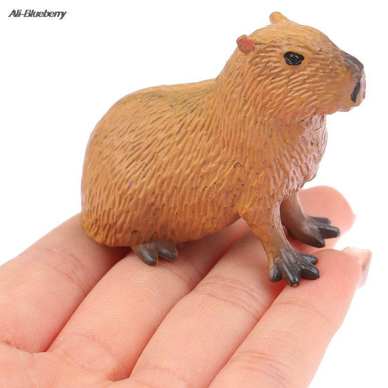 مجسمات حيوانات برية صغيرة لطيفة محاكاة جديدة مجسمات لشخصية Capybara مجموعة ألعاب أطفال هدايا