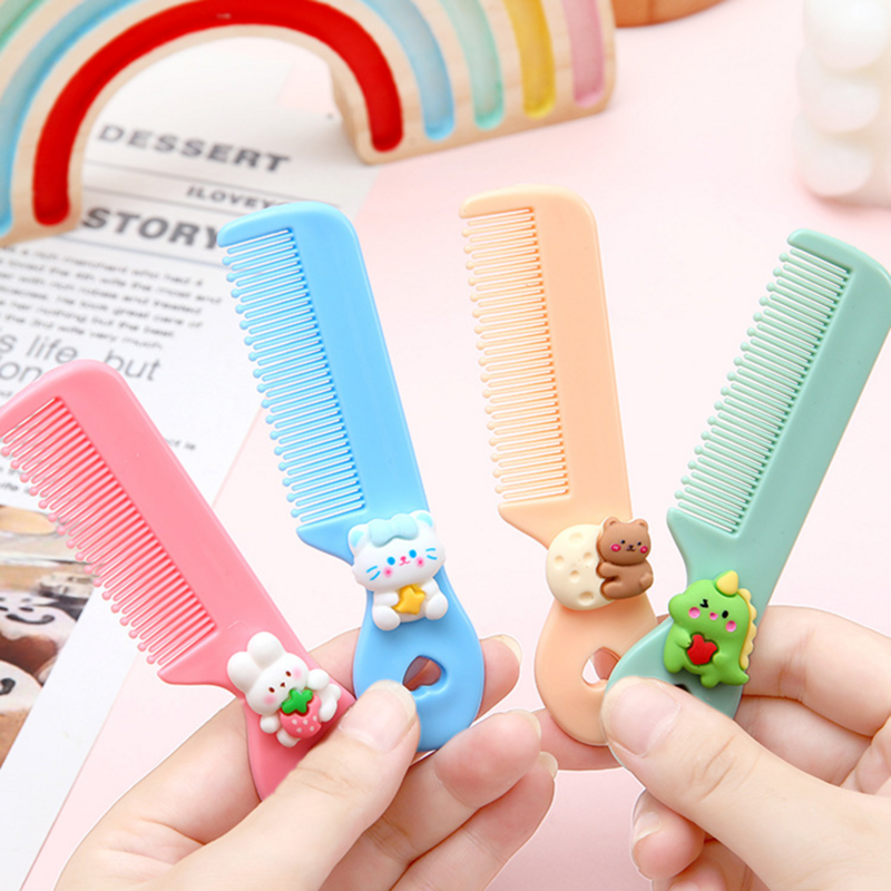 Cute Hair Comb Smooth Handle Cartoon Maternal Child Daily Care Toddler'S Head Brush Portable Kids Hair Care Round Head Comb