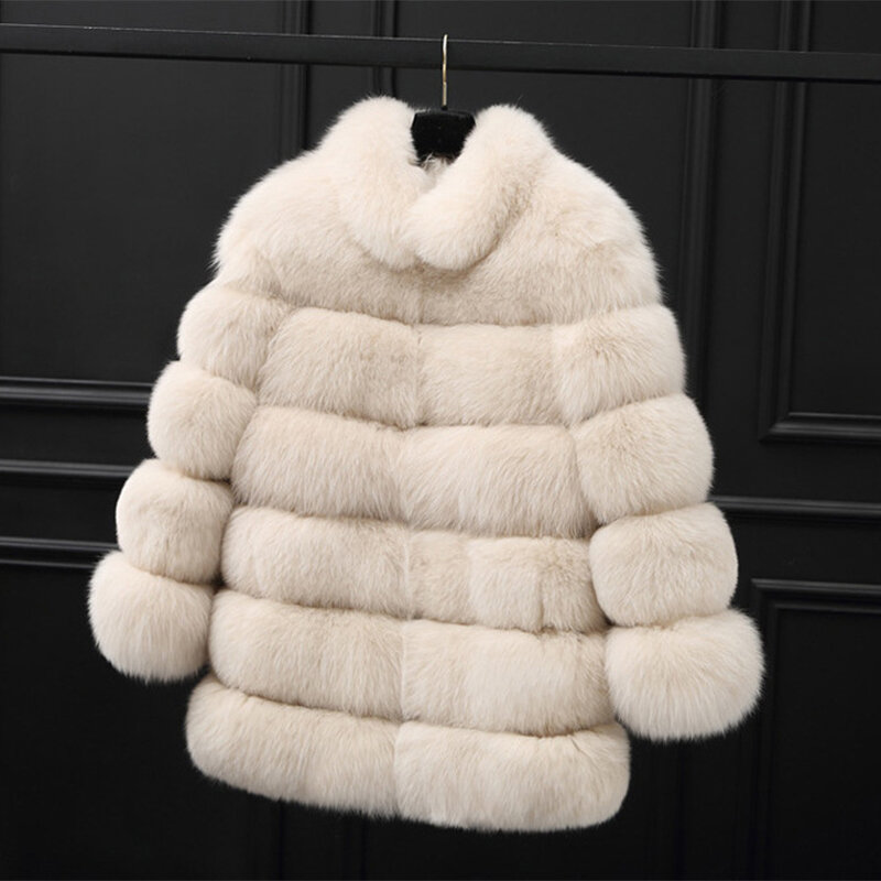 Manteau en fausse fourrure de renard moelleux de luxe pour femmes, veste en fourrure, optique, haute qualité, chaud, hiver, mode féminine, 2023