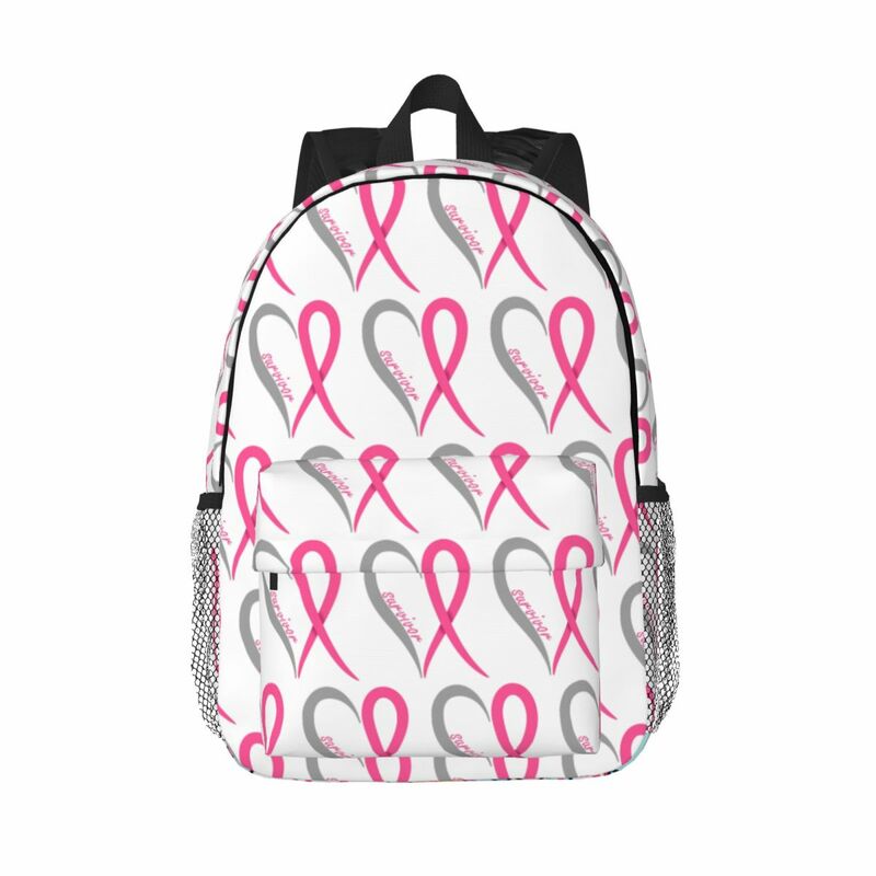 Zaini con cuore e nastro di sopravvivenza del cancro al seno zaino per adolescenti borse da scuola per bambini Casual borsa a tracolla per zaino per Laptop