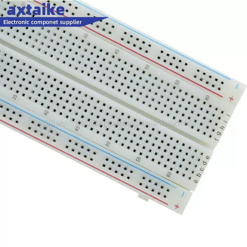 Placa de pruebas MB-102 MB102 de 165x55x10mm, placa de pan PCB sin soldadura de 400 puntos, 830 + 200 agujeros, empalme de combinación