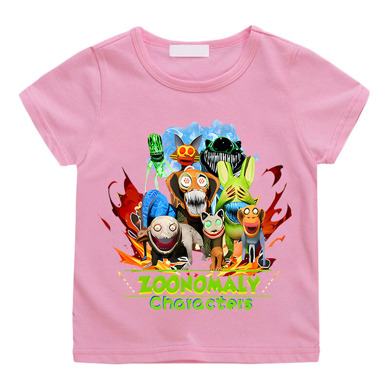 Zoonomaly-camisetas con estampado de dibujos animados para niñas y niños, playera suave de algodón de manga corta con estampado gráfico bonito para verano