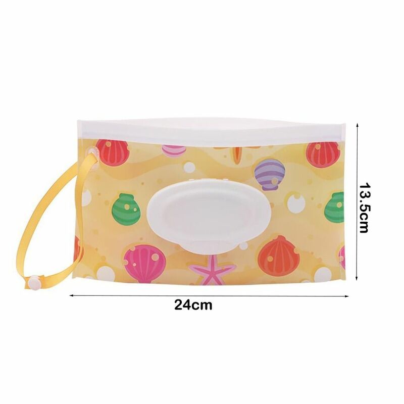 Fashion Cute Snap-Strap Carrying Case Baby Product Portable Wipes Holder Case Cosmetic Pouch Wet Wipes Bag Tissue Box