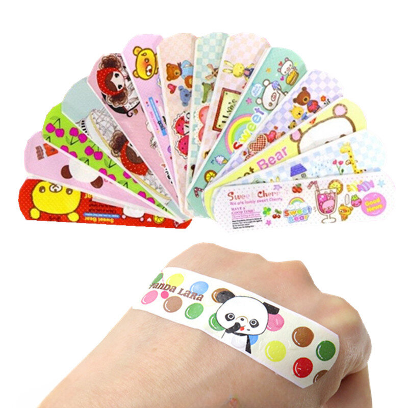 Desenhos animados Band Aid tiras para crianças, impermeável ferida emplastros, Kawaii primeiros socorros, adesivo Woundplast patch para crianças, 50pcs por conjunto