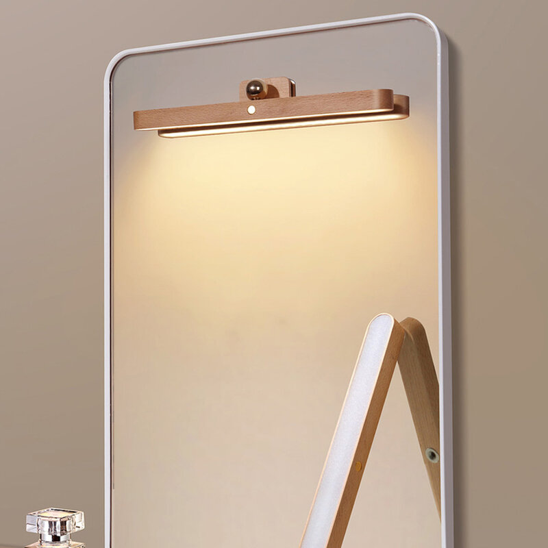 USB LED 밤 빛 나무 벽 램프 360 ° 회전 가능한 주방 캐비닛 라이트 옷장 라이트 홈 테이블 이동 램프 침대 옆 조명