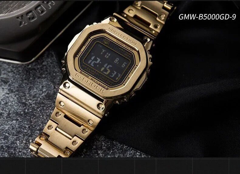 G-SHOCK GMW-B5000 시리즈 시계 금속 케이스 탑 패션 방수 시계, 남성용 선물, 태양광 다기능 스톱워치, 신제품