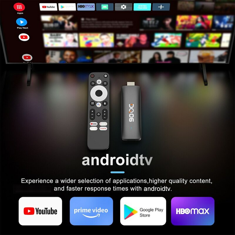 Мини-ТВ-приставка DQ06 ATV Android 12 Allwinner H618 Quad Core Cortex A53 Поддержка 8K видео 4K Wifi6 BT голосовой пульт дистанционного управления Смарт ТВ-приставка
