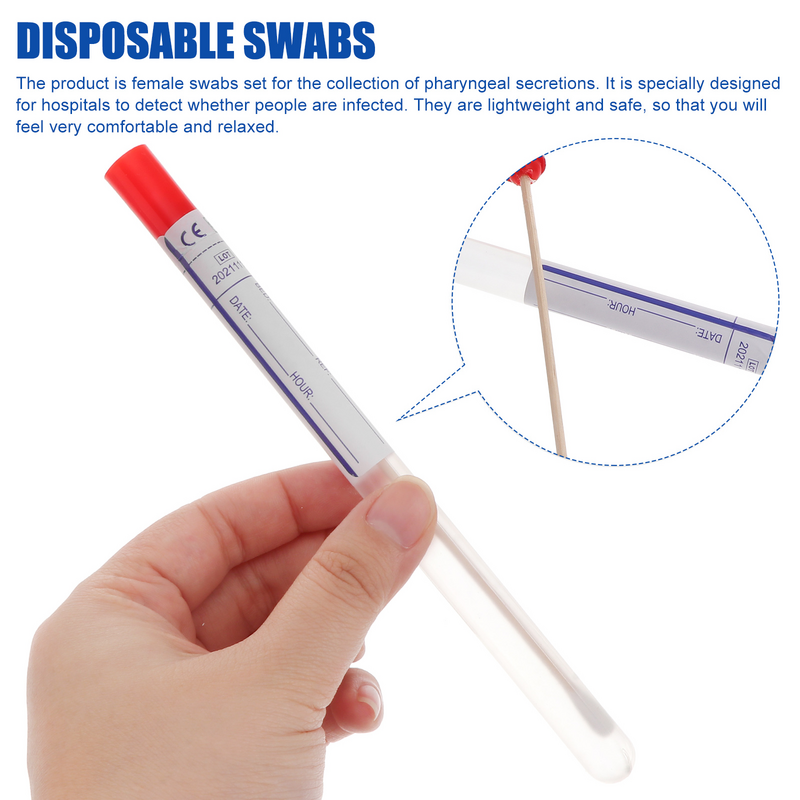 Sampling Swab Sticks Specimen Collecting Swabs Female Single Use Disposable Throat Sterile Cotton