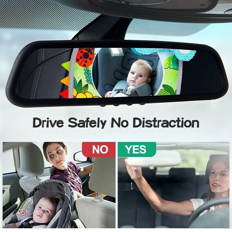 مرآة الرؤية الخلفية لمقعد السيارة الخلفي قابلة للتعديل للأطفال ، شاشة الرضع ، ألعاب الحسية للأطفال ، السفر ، التعليم