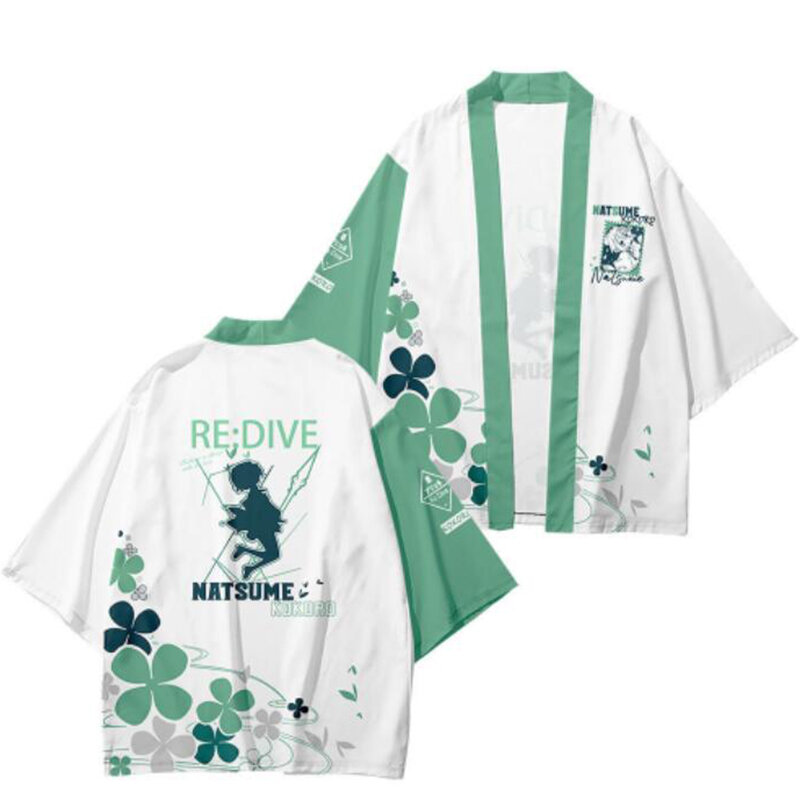 Camisa Kimono 3d de princesa Connect NATSUME KOKORO para hombres y mujeres, Tops de manga de siete puntos, Rebeca informal Harajuku, Cosplay de verano