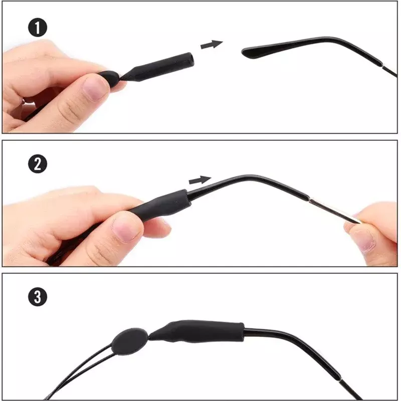 1-10 buah kacamata Universal dapat disesuaikan Retainer cocok kacamata olahraga Retainer Unisex tali kacamata keselamatan pemegang besar kepala bulat