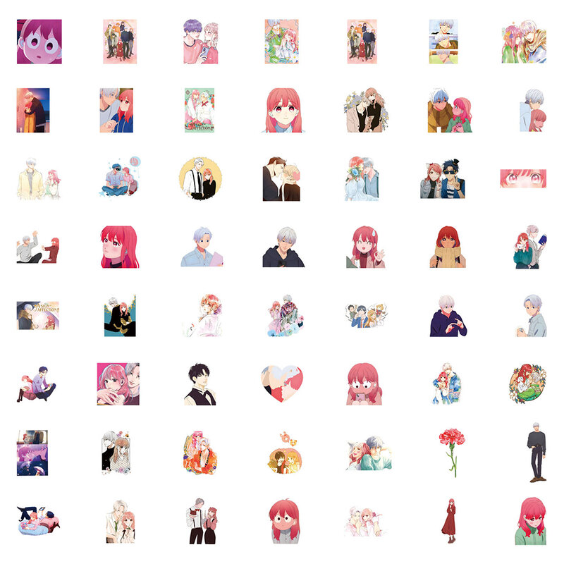 Autocollants de graffiti d'anime de signe d'affection, décalcomanies mignonnes de Yuki Girls, décoration de téléphone, valise, ordinateur portable, cadeau de bricolage, 10 pièces, 30 pièces, 50 pièces