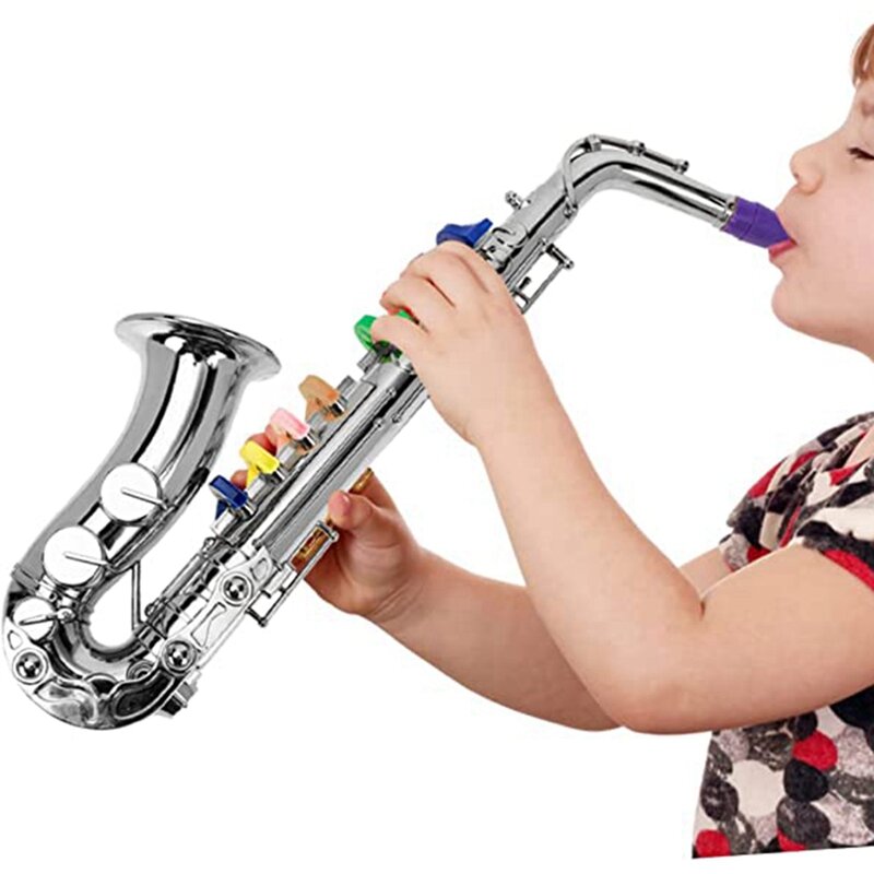 Mainan musik saksofon anak-anak, instrumen kuningan alat musik angin 1 buah