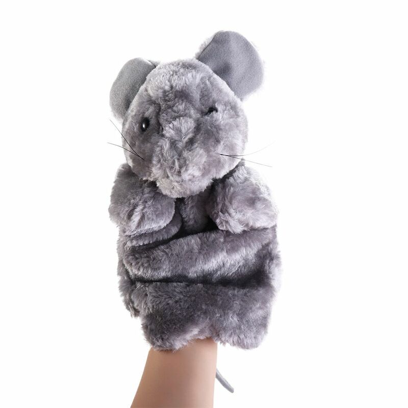 Educational Playhouse Stuffed Toys Sleeping Pillow Mouse Puppet Hand Doll Puppet Plush Toy Mouse Hand Puppet Animal Plush Doll