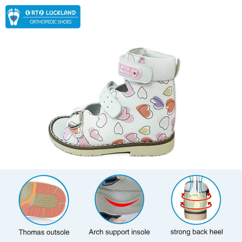 Scarpe ortopediche per ragazze estive per bambini moda sandali carini calzature con piedi piatti con supporto per arco Size22-32