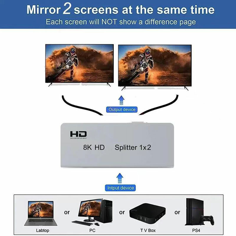8K 60 Гц 1x4 HDMI-совместимый разветвитель 1 в 2 4 выхода Аудио Видео HDR 3D для PS5 PS4 камеры ПК к ТВ монитору