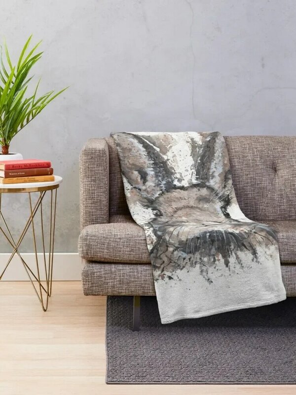 Manta de animales salvajes con diseño de conejo y acuarela, mantas de invierno pesadas para dormir, sofás de decoración