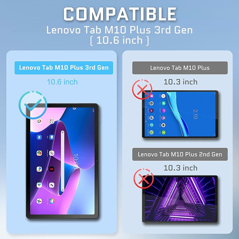 3 sztuk PET miękka folia ochronna dla Lenovo Tab M10 Plus 3rd Gen 10.6 ''2022 Tablet Tab M10 Plus 3rd Gen 10.6 folia ochronna