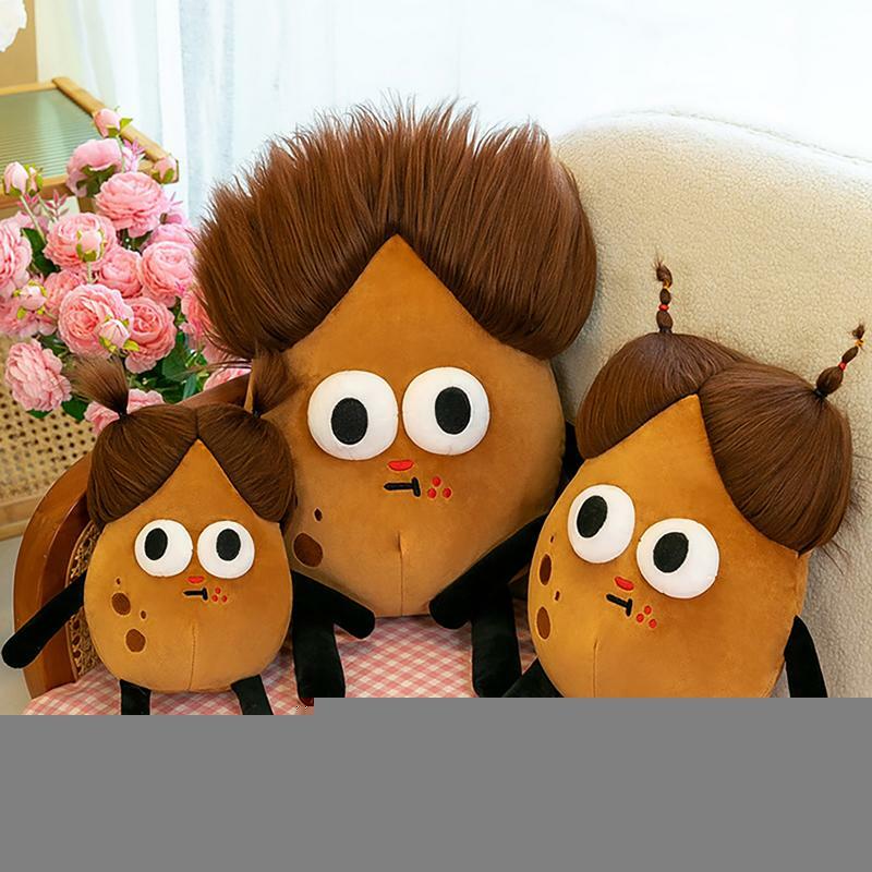 Plush Pillow Stuffed Cuddly Plush Potato With Funny Expression Tabletop Plush Ornaments Vivid For Bedroom Study Room Car