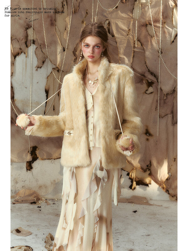 Пальто женское свободное повседневное с воротником-стойкой, модная утепленная меховая одежда для защиты окружающей среды, универсальная свободная, Осень-зима