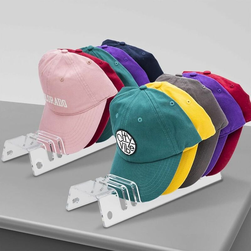 Acrylic Baseball Hat Display Rack Fashion Transparent Space Saving Storage Bracket Caps Hat Organizer