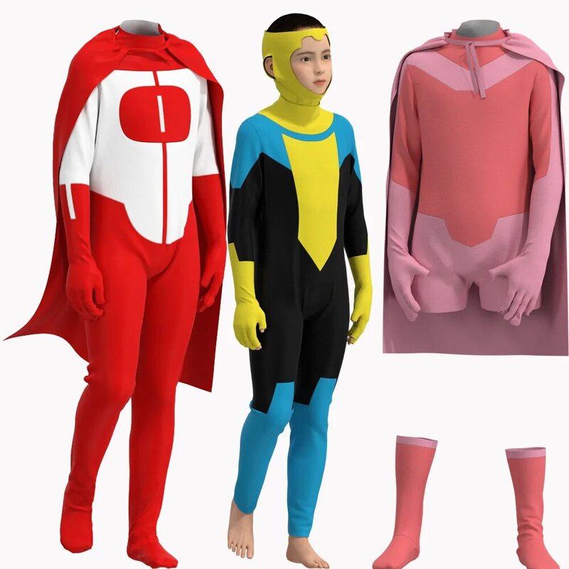 Anime Invincible Mark Grayson Nolan Omni Man Eve Cosplay Costume Men Jumpsuit Bodysuit Halloween Carnival Party Suit Zentai cos