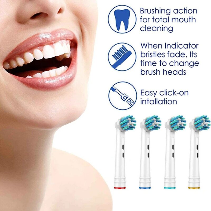 Wymienne główki szczoteczek do zębów Cross do elektrycznej szczoteczki do zębów Oral-B Braun Pasują do Oral b Action Pro 1000 Floss Kids Clean