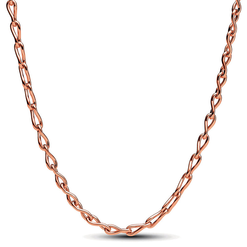 Beaded & Curb siamed Hearts Infinity Sliding Chain Adjust Basic collana in argento Sterling 925 per gioielli fai da te con ciondoli a perline popolari
