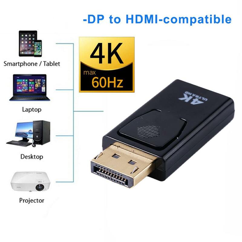 4k displayport to hdmi互換アダプターコンバーターディスプレイポートオスミニdpからメスへのTVケーブルへの適応ビデオPCTVケーブル用