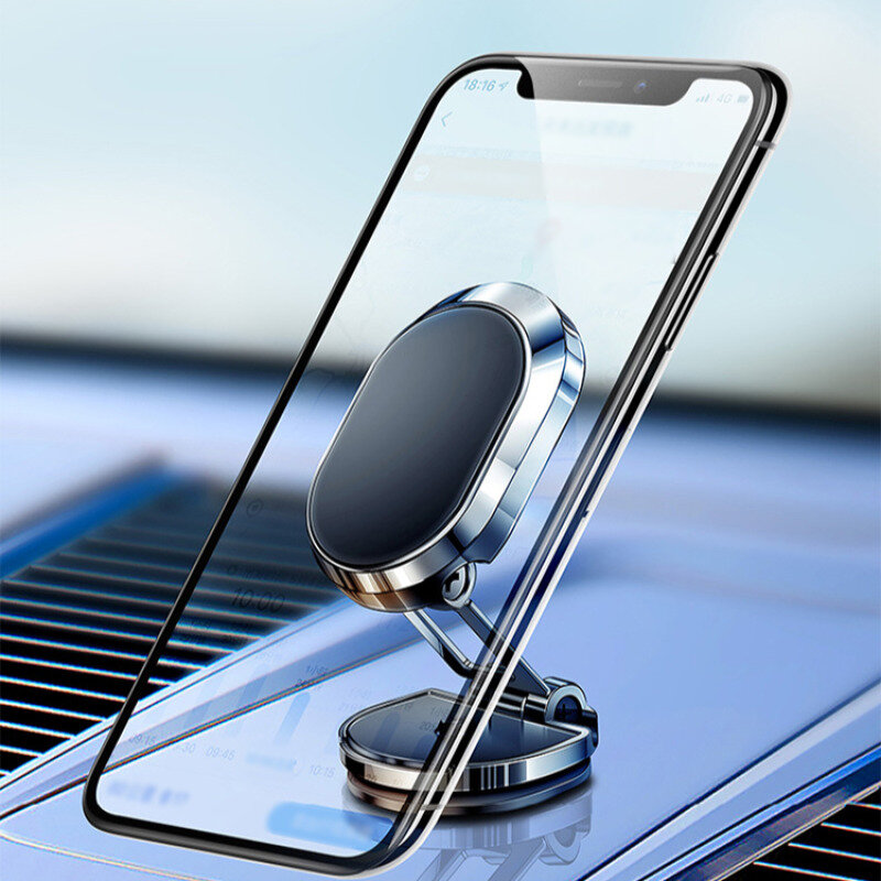 Support de téléphone portable magnétique pliable pour voiture, support de tableau Prada, support de navigation universel, rotation à 360 °, simple