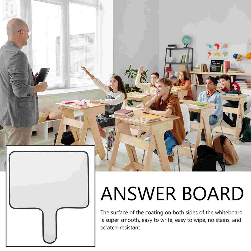 Melamina dupla face gravável branco resposta Board, Handheld ensino Prop, Props para estudante, resposta rápida