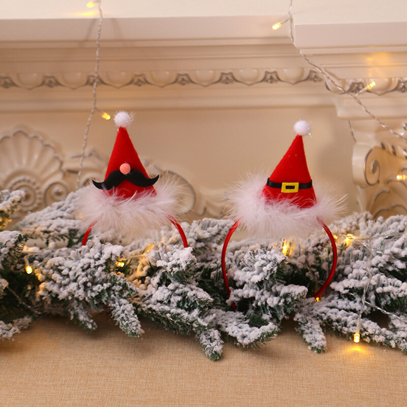 Bandeau de cheveux en peluche pour enfants et adultes, cloches de bois, équipement de sauna, bandeau, accessoires créatifs pour Noël, décorations de fête