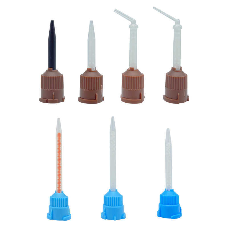 50 teile/los Dental Misch Tipps Eindruck Materialien Labor Prothese Labor Farbe Rohre Einweg Silikon Gummi