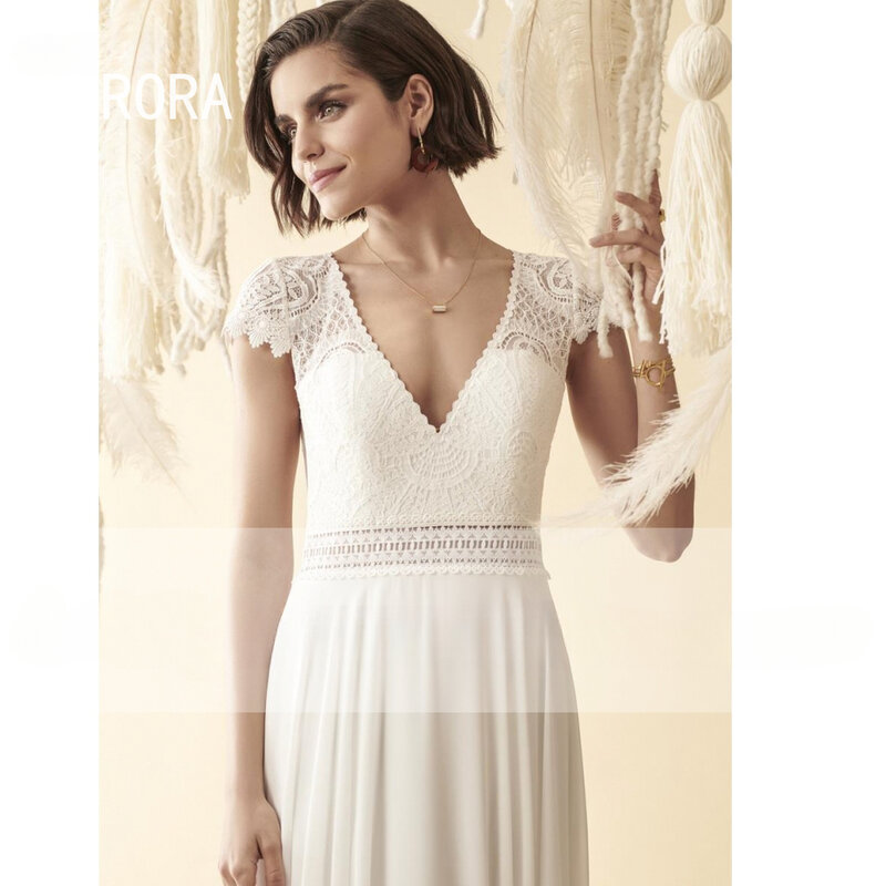 Женское шифоновое пляжное платье It's yiiya, белое кружевное платье А-силуэта в стиле бохо на лето 2024