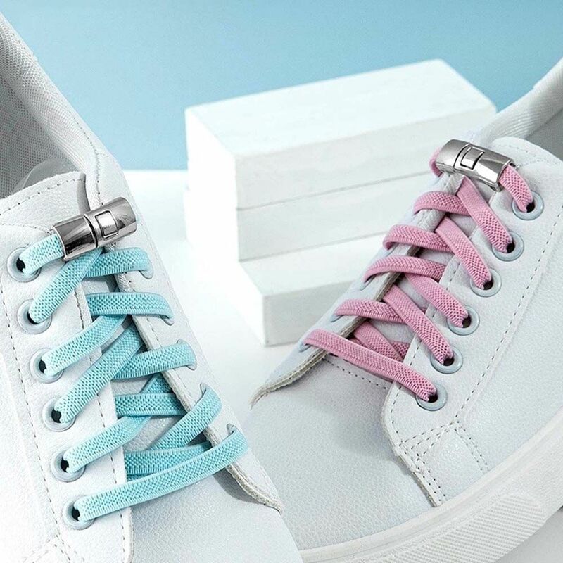 DIY Creative Shoes Accessories No Tie Shoelaces Safety Sneakers Strings Snap Shoelaces Metal Lock Laces Clasp Lazy Laces Buckle