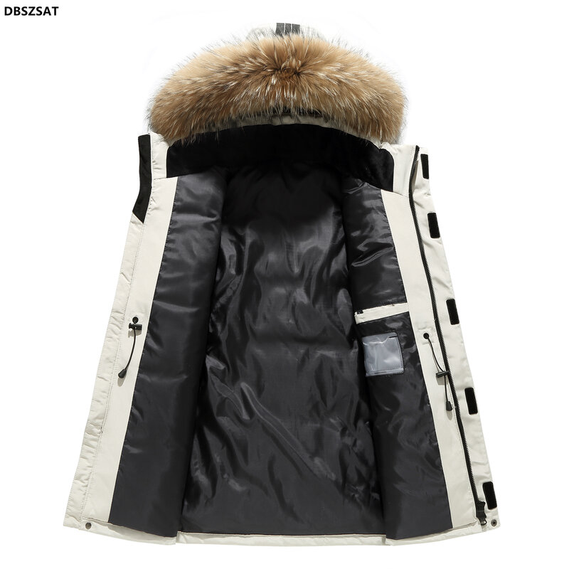 Новое поступление, мужское высококачественное зимнее плотное пальто ABSBAIN с капюшоном, Мужская модная куртка, плотная Теплая мужская верхняя одежда, пальто с перьями