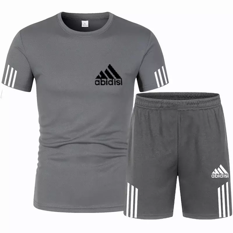 Zomer Luxe Set Heren Korte Mouwen Pak Fitness Mode Casual Shorts Trainingspak Kleding Voor Heren T-Shirt + Short 2-delige Set