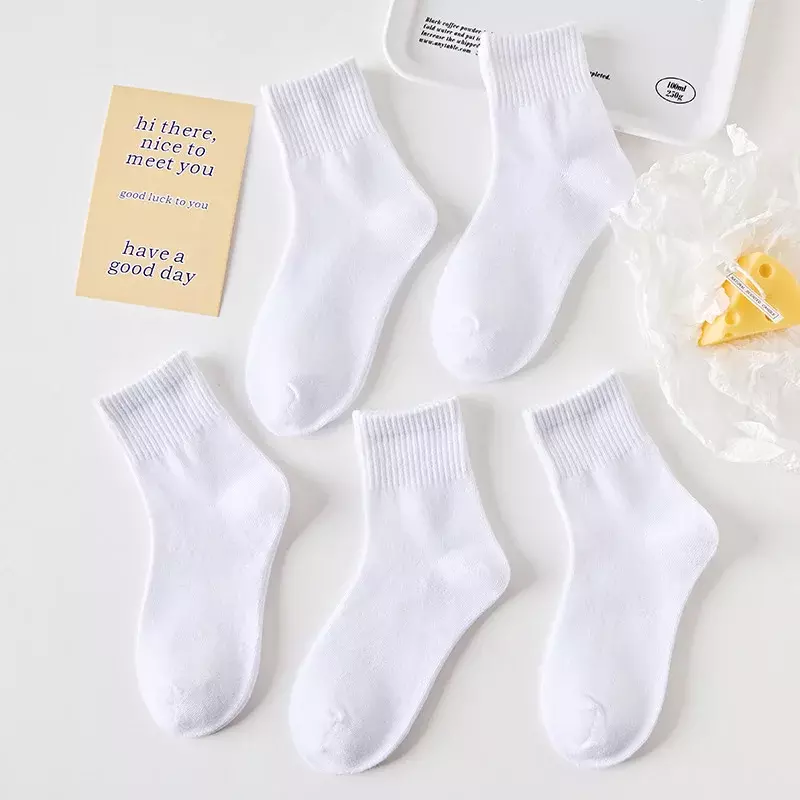 Толстые хлопковые белые детские носки для детей старше 3 лет носки средней длины для мальчиков и девочек поглощающие пот дышащие спортивные носки