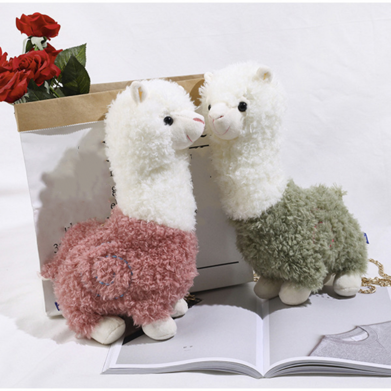 JOBag-Sac messager adorable mouton mignon pour fille, décoration de voyage, jouet en peluche, sac pour téléphone, 36cm