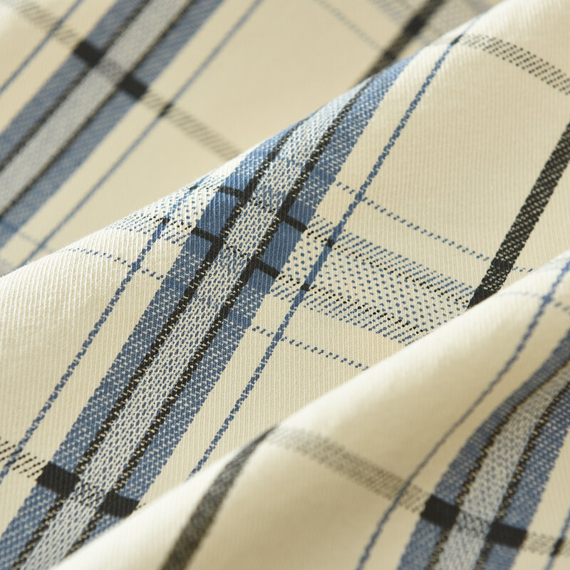 Camisas de manga curta xadrez masculinas, camisas soltas casuais de algodão, plus size, nova moda, verão, 2024