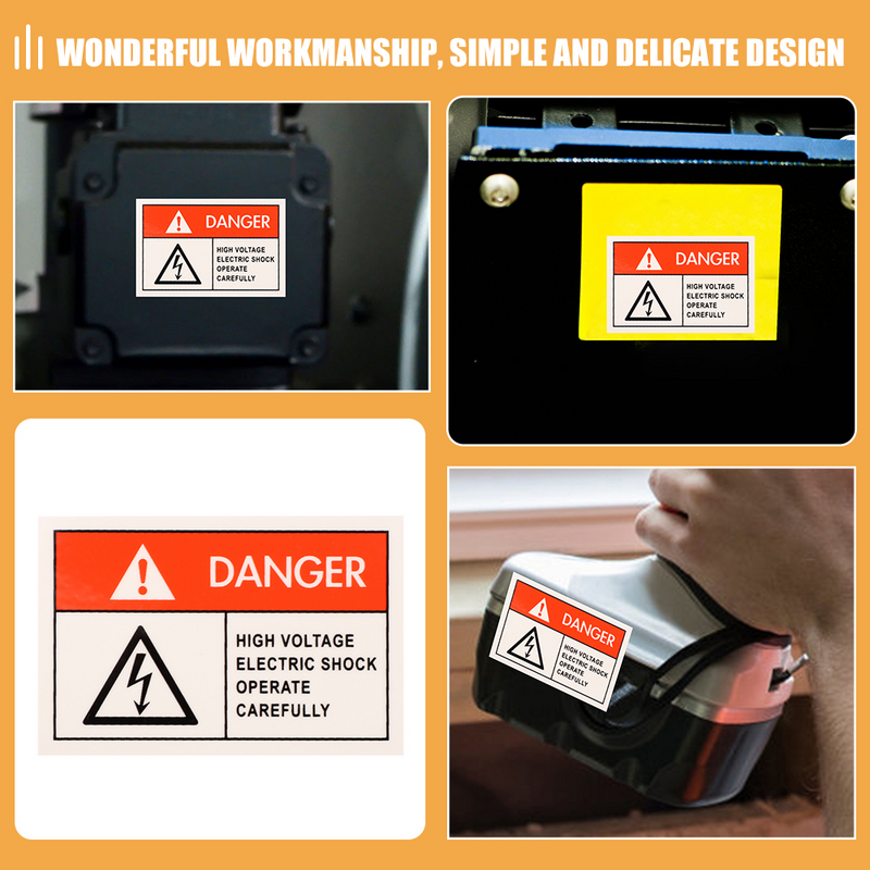 8 buah stiker kejut listrik untuk peringatan Label listrik tanda keamanan tegangan tinggi peringatan bahaya