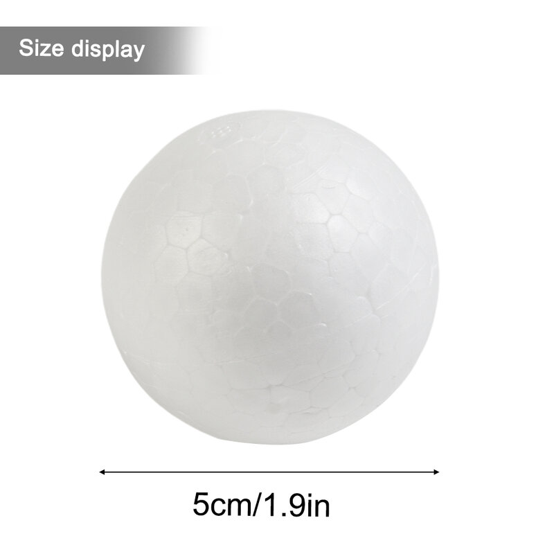 ลูกบอลโฟมโพลีสไตรีนทรงกลมสีขาวขนาด50-100มม. สำหรับตกแต่งงานแต่งงานงานฝีมือทำแบบจำลอง10ชิ้น