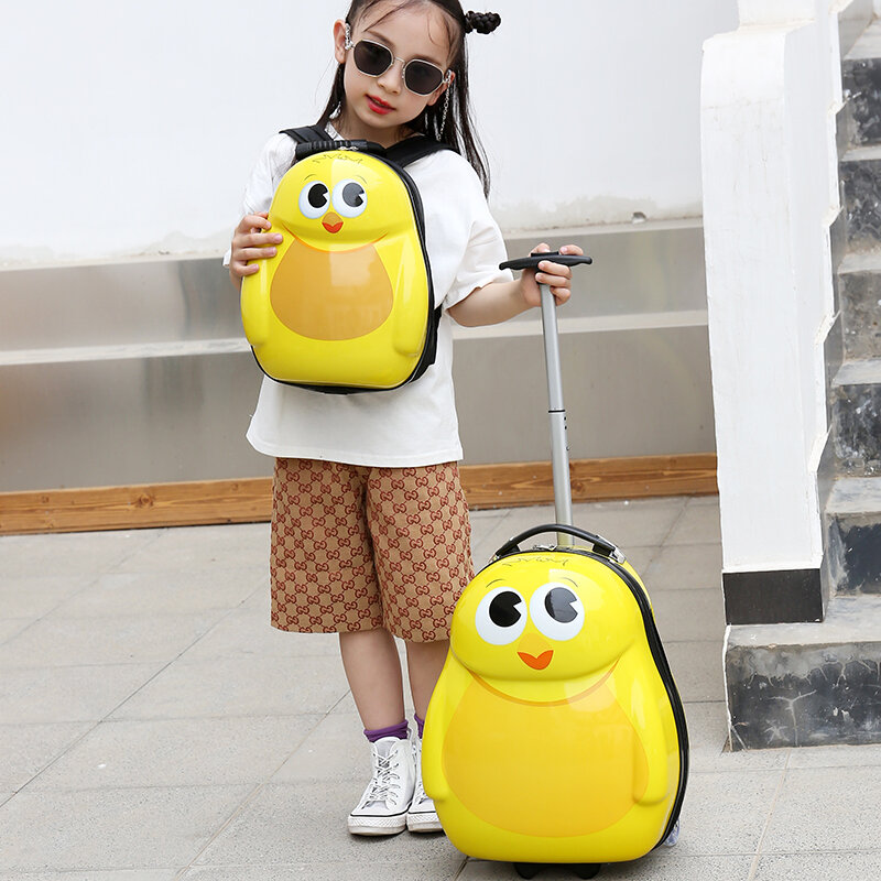 Kinder Reisekoffer auf Rädern 18 ''Kinder Trolley Gepäck tasche Cartoon Gepäckset niedlich Handgepäck Koffer Rucksack Mädchen