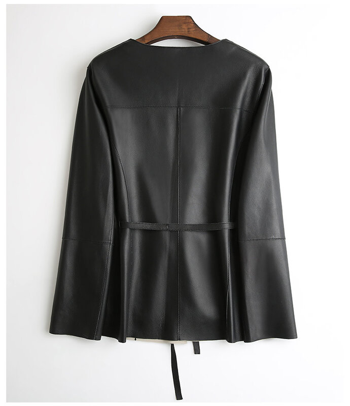 2023New Genuine leather jacket Women's top layer sheep skin  autumn/winter fashion new Korean version slim mid-length leather ja