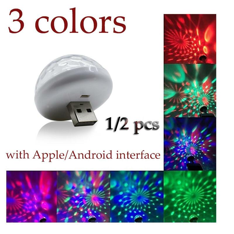 Mini USB Voice Control RGB LED Ball Licht für Android iPhone Handy DJ Bühne Party Lichter Auto Dekoration