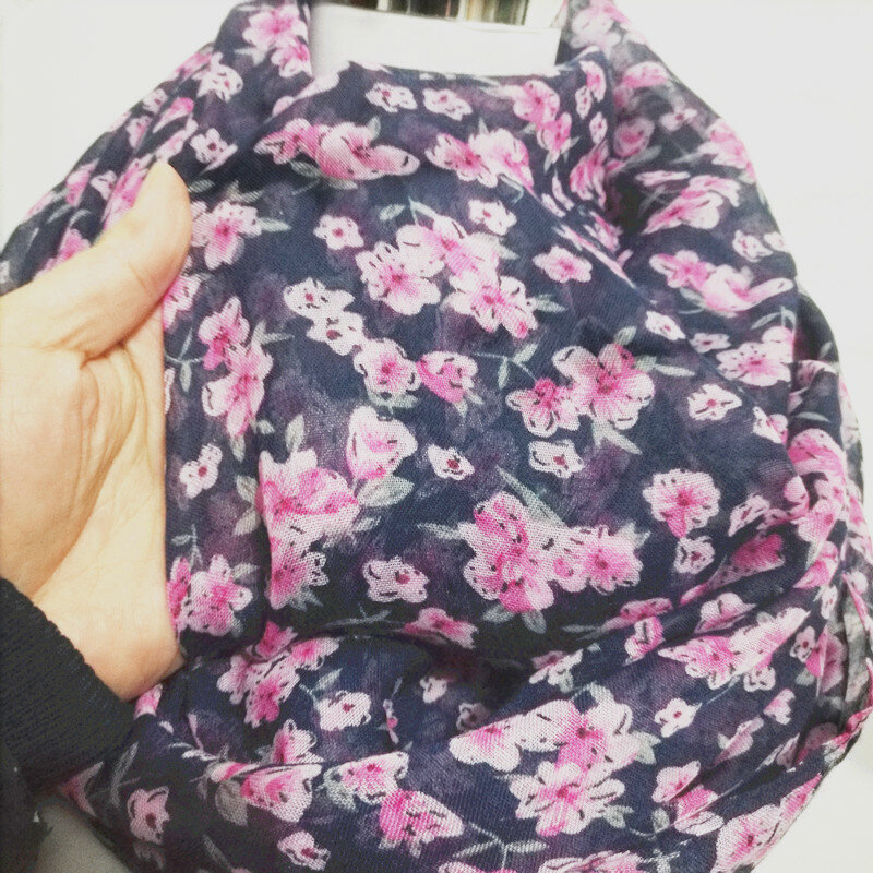 Darmowa wysyłka kwiatowy pierścień szalik dla kobiet moda wiosna lekki wszechstronny nieskończoność szalik głowy warps