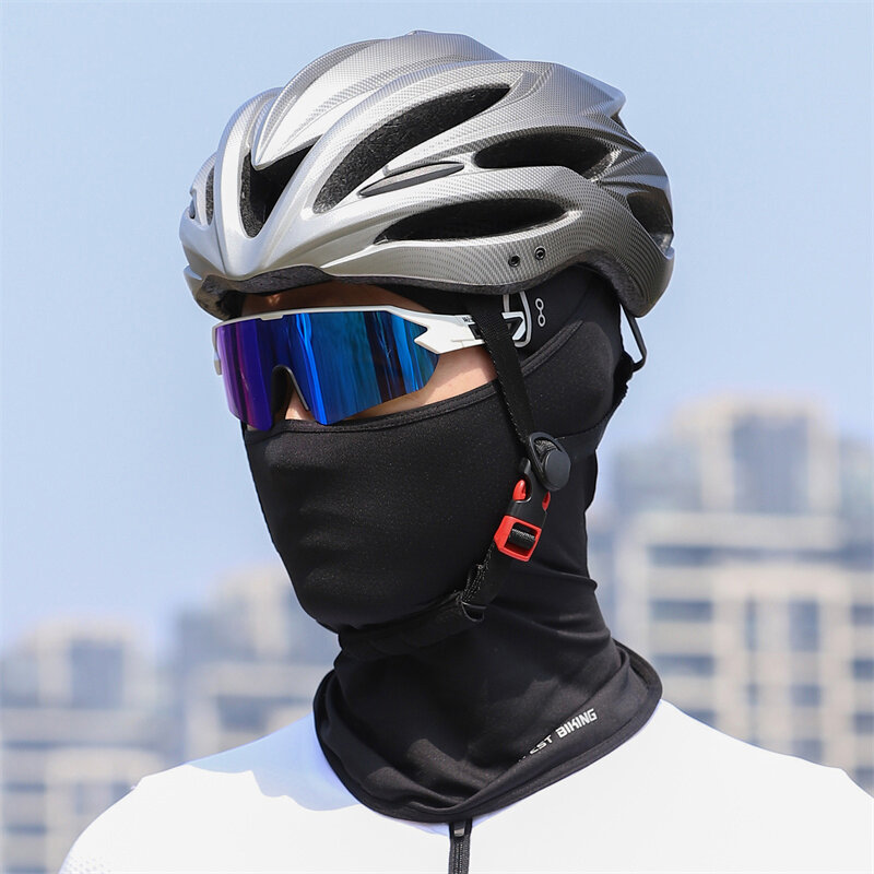 WEST BIKING-Gorra de ciclismo transpirable para hombre, pasamontañas Anti-UV, máscara facial completa para bicicleta, motocicleta, correr, equipo deportivo de refrigeración