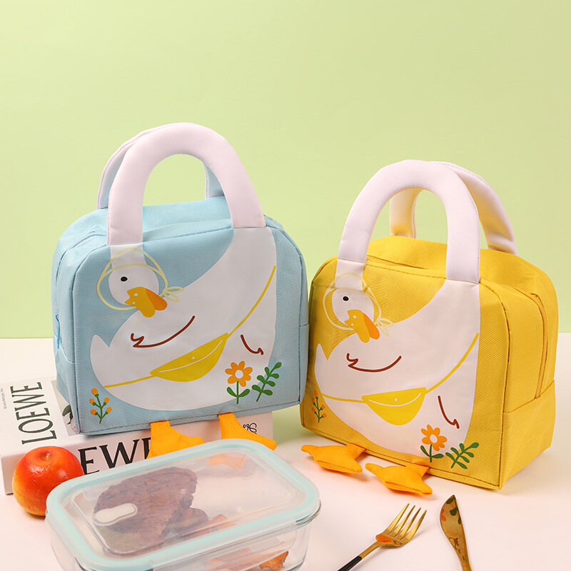 Lunch Bag Cartoon Printed Lunch Bag Thickened Handheld Insulated Lunch Box Bag Children Cute With Meals Lunch Box Bag