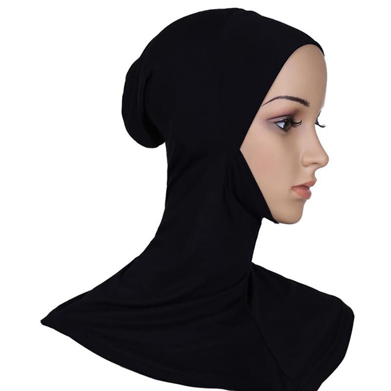Muzułmańska modalna bawełniana chustka na głowę i szyję pod brodą Ninja islamska koszulka z wewnętrzny hidżab natychmiastowa