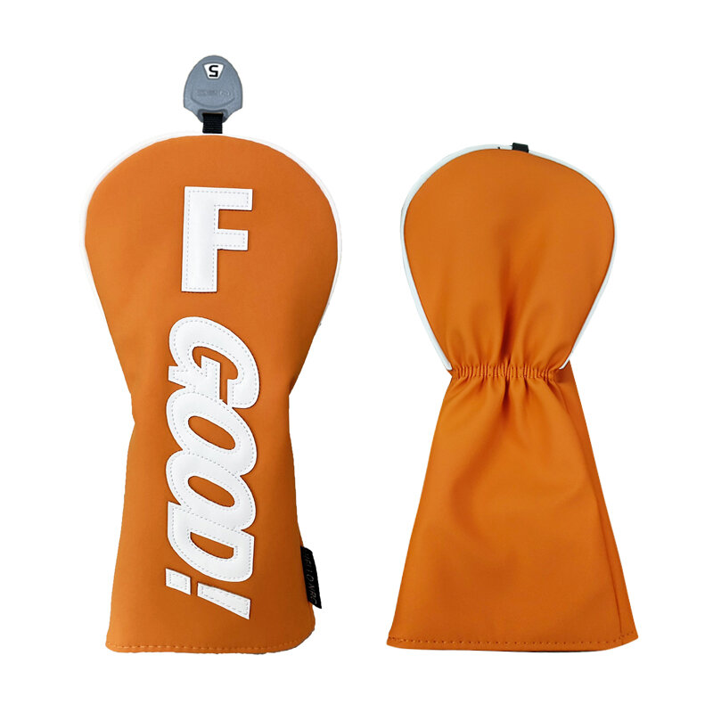 Golf Holz Kopf bedeckung pu gutes Muster Fahrer Fairway Hybrid wasserdicht langlebig orange Golf liefert Golf Kopf bedeckung Schutz